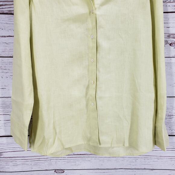 Talbots Women's Pure Irish Linen Button Down Long Sleeve Top Size 10 - Picture 3 of 14